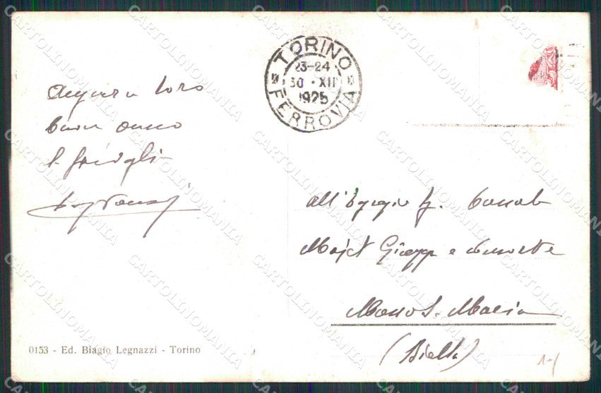Torino Città Veduta Generale Ponte Umberto I ABRASA cartolina MZ5643 – retro