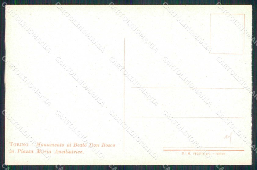 Torino Città Monumento Beato Don Bosco Pzza Maria Ausiliatrice cartolina MZ5649 – retro