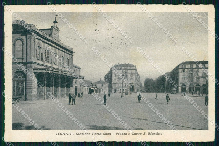 Torino Città Stazione Porta Susa Tram PIEGHINA cartolina MZ5655 – fronte