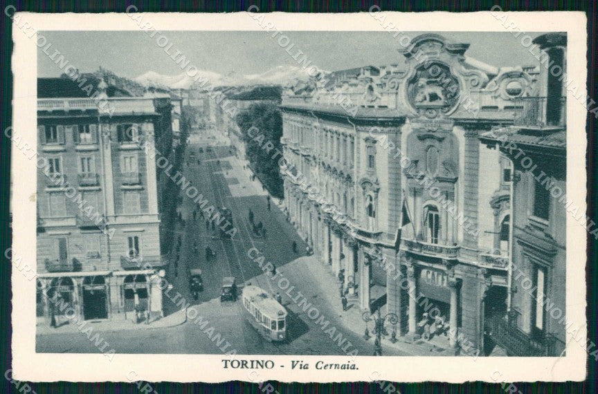 Torino Città Via Cernaia Tram PIEGHINA cartolina MZ5665 – fronte