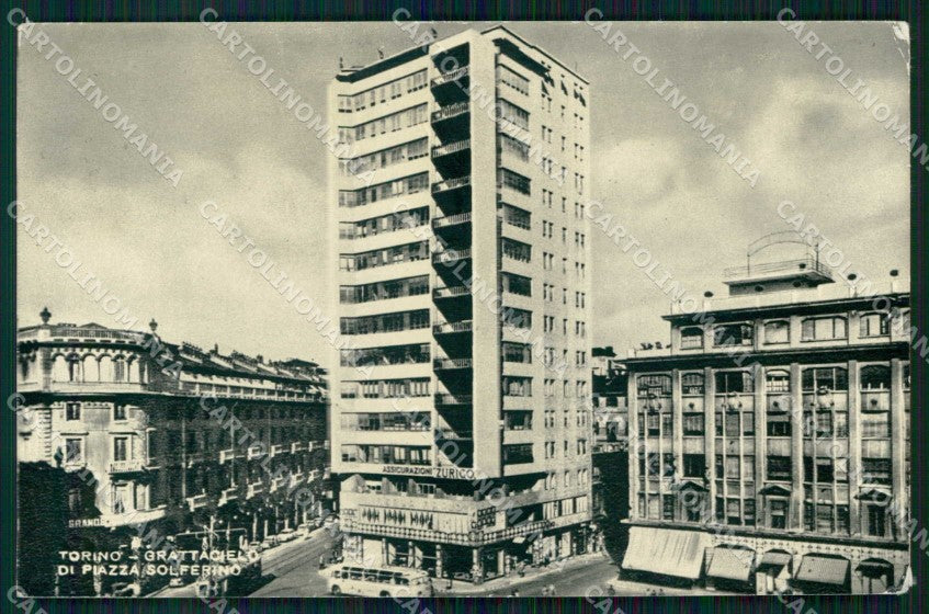Torino Città Grattacielo Piazza Solferino Tram Corriera Foto cartolina MZ5668 – fronte