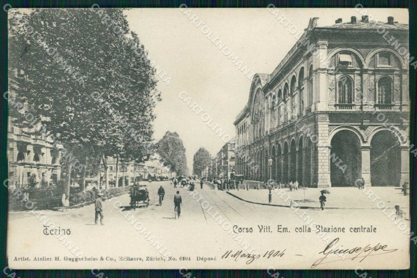 Torino Città Corso Vitt Eman Stazione Centrale PIEGHINA cartolina MZ5669 – fronte