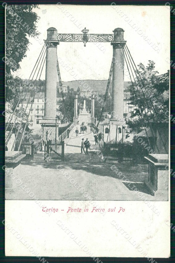 Torino Città Ponte in Ferro sul Fiume Po cartolina MZ5679 – fronte