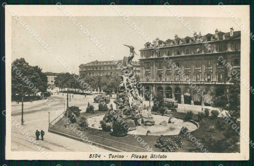 Torino Città Piazza Statuto Tram cartolina MZ5681 – fronte