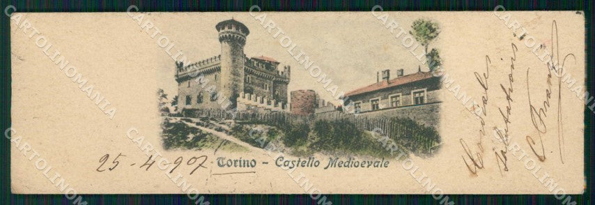 Torino Città Castello Medioevale mini cartolina MZ5684 – fronte