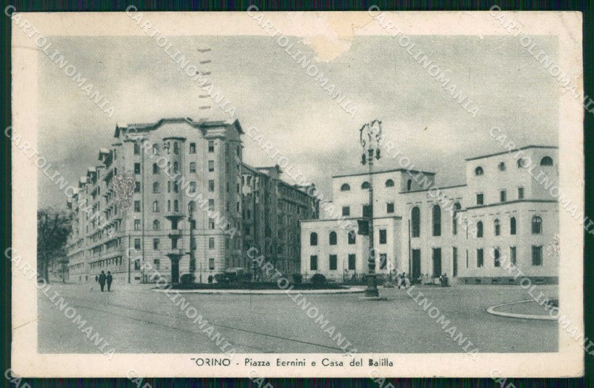 Torino Città Piazza Bernini Casa del Balilla Fascismo ABRASA cartolina MZ5706 – fronte