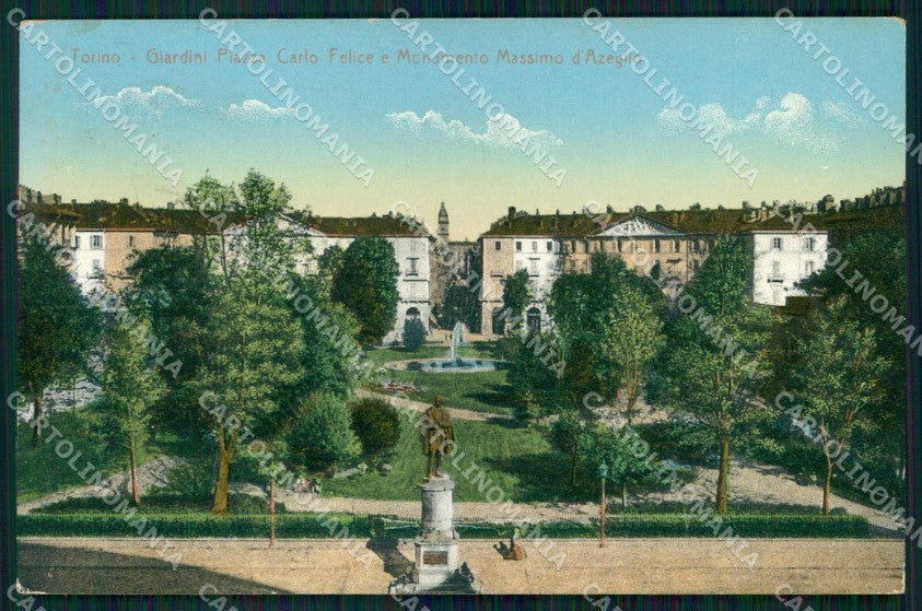 Torino Città Giardini Piazza Carlo Felice TRACCE UMIDO cartolina MZ5739 – fronte