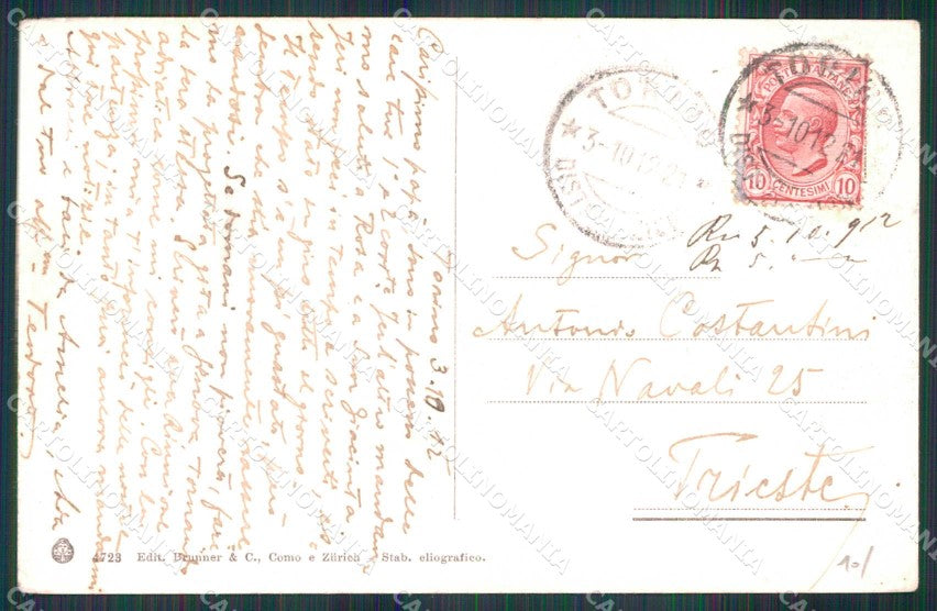 Torino Città Veduta Generale Brunner 4723 cartolina MZ5749 – retro