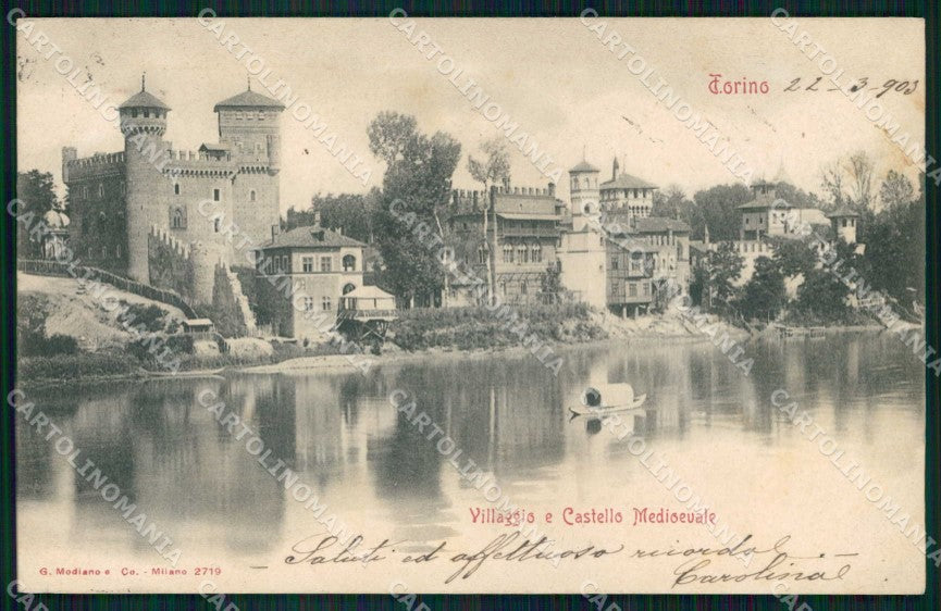 Torino Città Villaggio Castello Medioevale Modiano 2719 cartolina MZ5750 – fronte