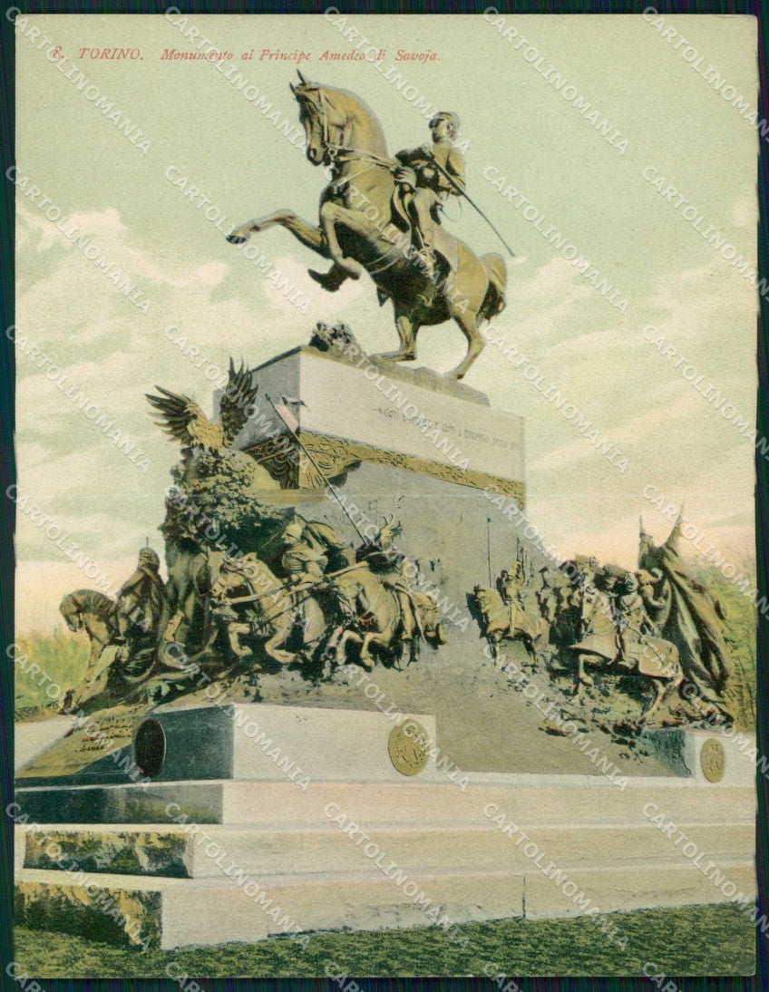 Torino Città Monumento Principe Amedeo di Savoia Doppia cartolina MZ5763 – fronte