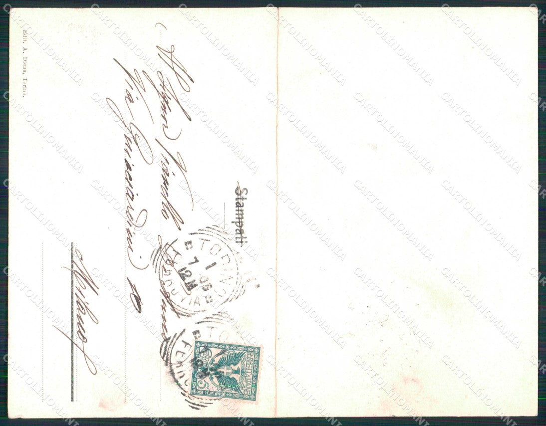 Torino Città Castello del Valentino Riva Po Brunner Doppia cartolina MZ5765 – retro
