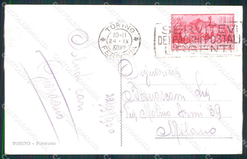 Torino Città Veduta Generale cartolina MZ5767 – retro