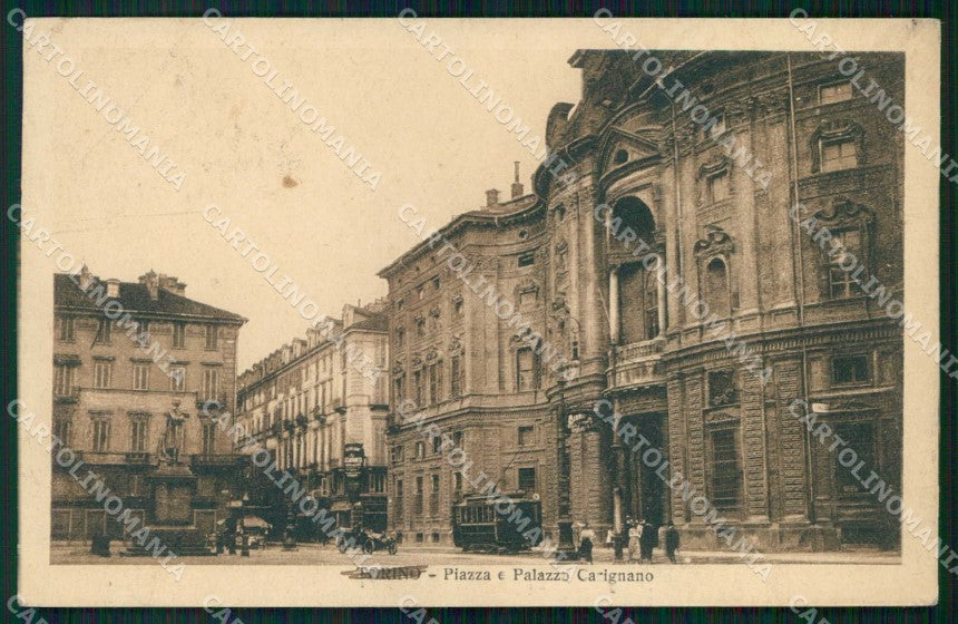 Torino Città Piazza Palazzo Carignano Tram cartolina MZ5777 – fronte