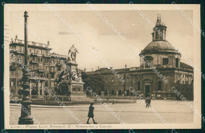 Torino Città Piazza Carlo Emanuele II Monumento Cavour cartolina MZ5780 – fronte
