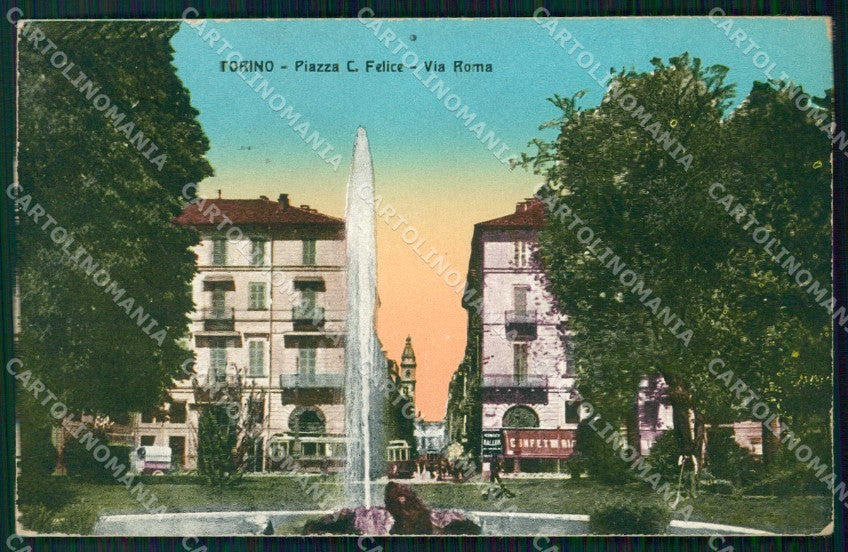 Torino Città Piazza Carlo Felice Via Roma Tram cartolina MZ5781 – fronte