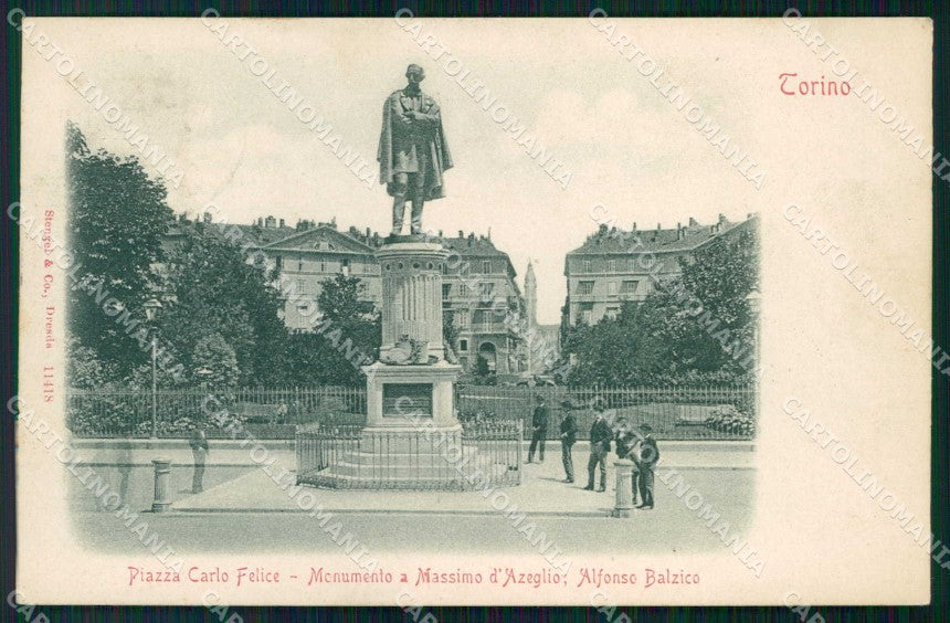 Torino Città Piazza Carlo Felice D'Azeglio Stengel 11418 cartolina MZ5782 – fronte