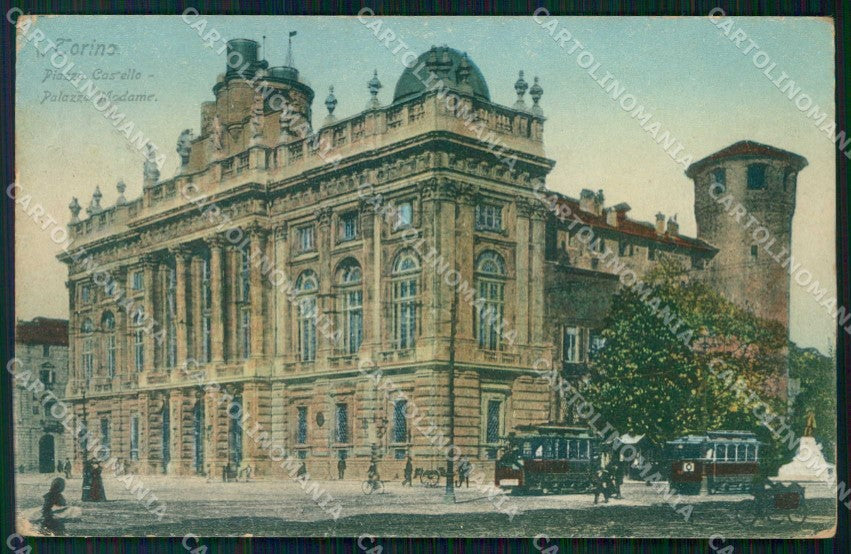 Torino Città Piazza Castello Palazzo Madama Tram cartolina MZ5784 – fronte