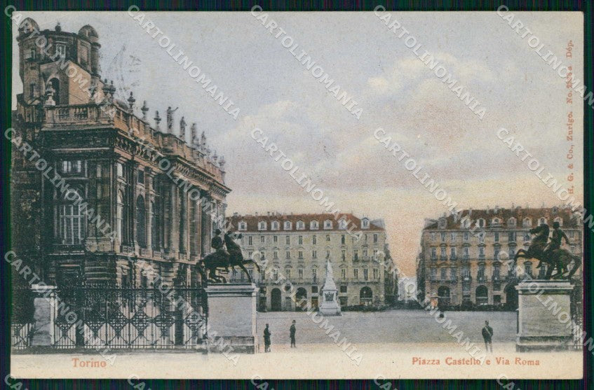 Torino Città Piazza Castello Via Roma cartolina MZ5785 – fronte