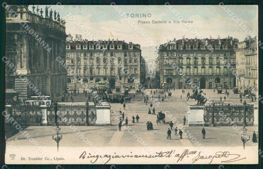 Torino Città Piazza Castello Via Roma Trenkler cartolina MZ5786 – fronte