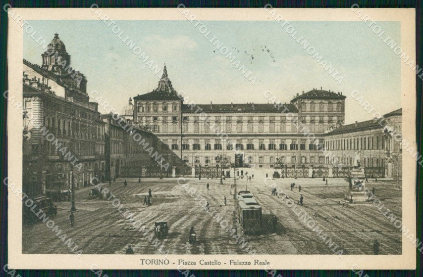 Torino Città Piazza Castello Palazzo Reale Tram cartolina MZ5787 – fronte