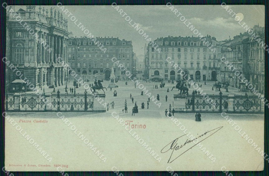 Torino Città Piazza Castello Chiaro di Luna Rommler 8408 cartolina MZ5790 – fronte