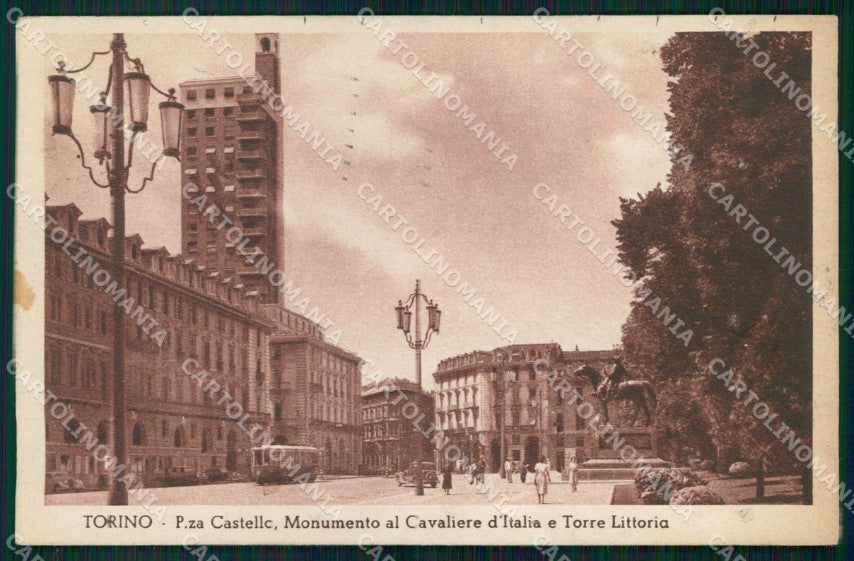 Torino Città Piazza Castello Torre Littoria Tram FORI cartolina MZ5798 – fronte