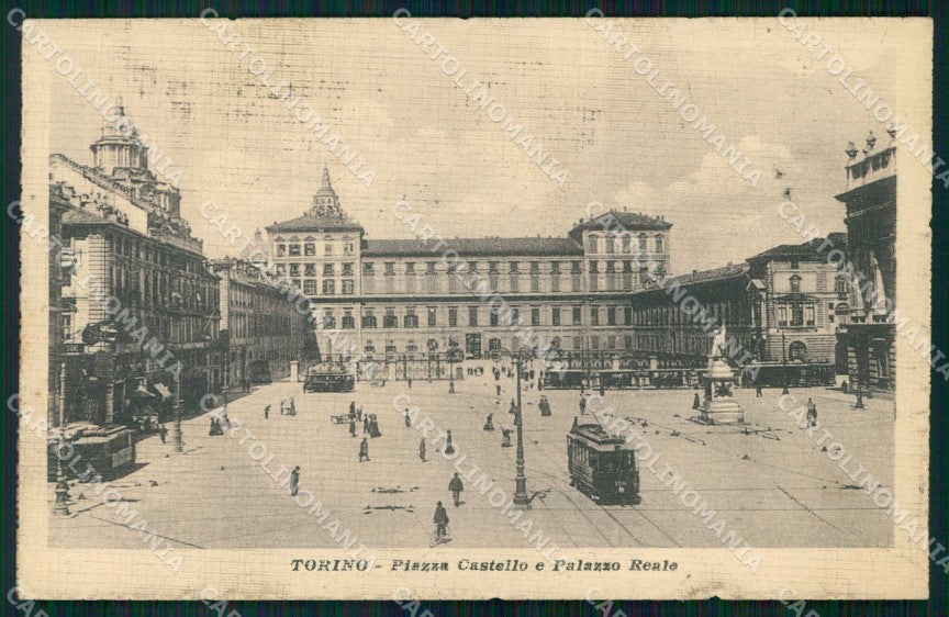 Torino Città Piazza Castello Tram Palazzo Reale cartolina MZ5800 – fronte