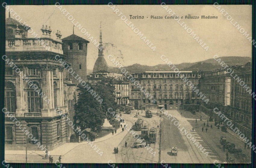 Torino Città Piazza Castello Tram Palazzo Madama cartolina MZ5803 – fronte