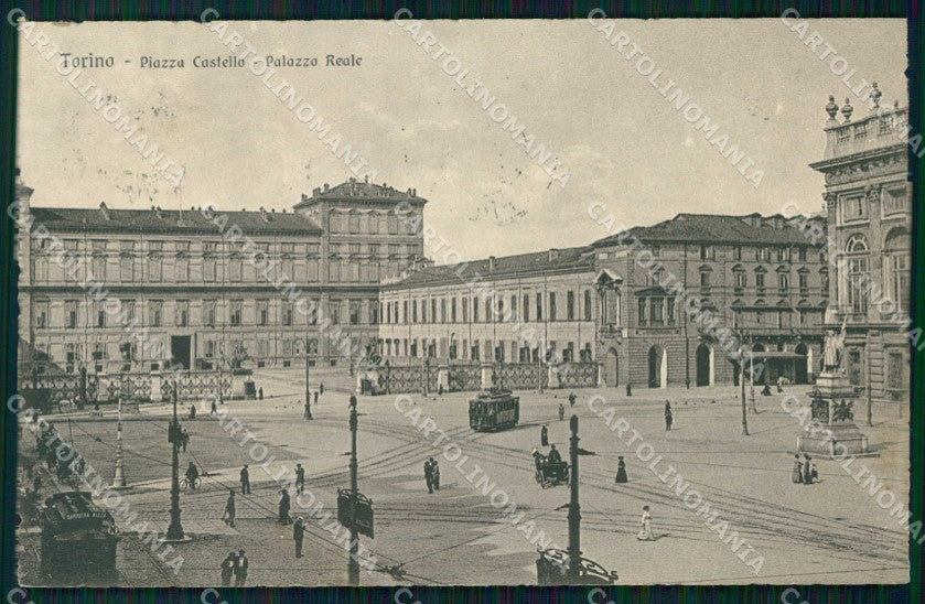 Torino Città Piazza Castello Palazzo Reale Tram Brunner 12453 cartolina MZ5812 – fronte