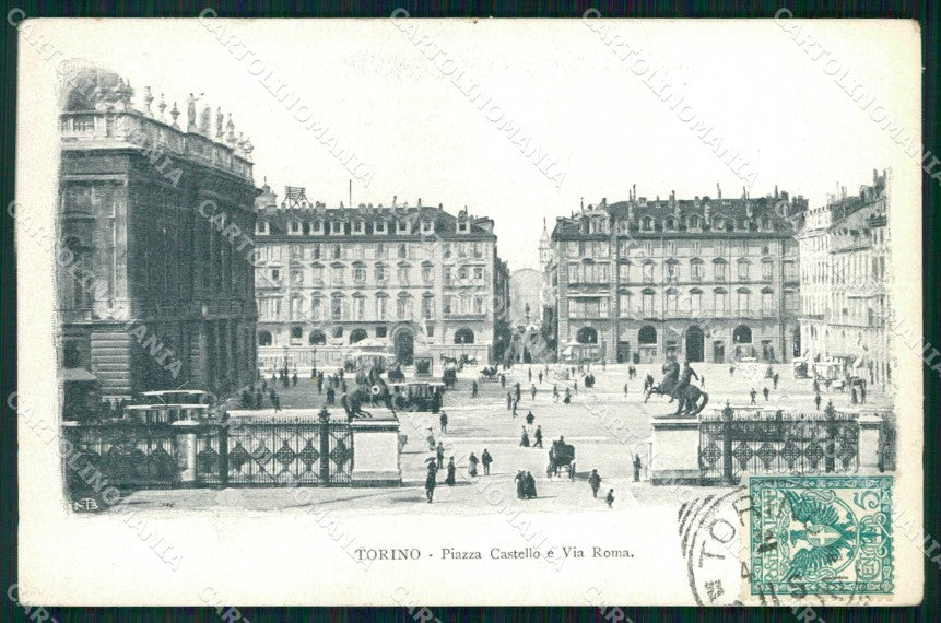 Torino Città Piazza Castello Tram Via Roma cartolina MZ5819 – fronte