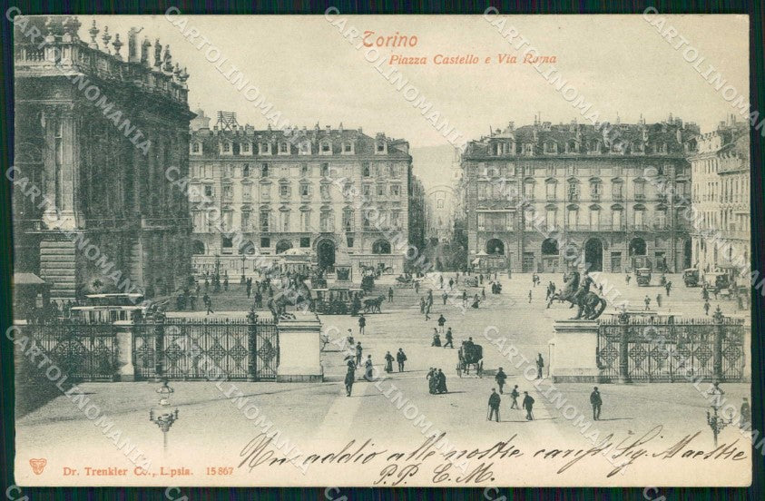 Torino Città Piazza Castello Via Roma Trenkler 15867 cartolina MZ5821 – fronte