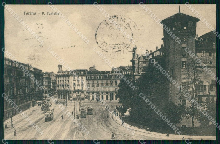 Torino Città Piazza Castello Tram cartolina MZ5824 – fronte