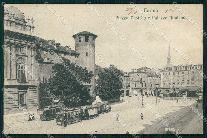 Torino Città Piazza Castello Palazzo Madama Tram Modiano 10481 cartolina MZ5825 – fronte