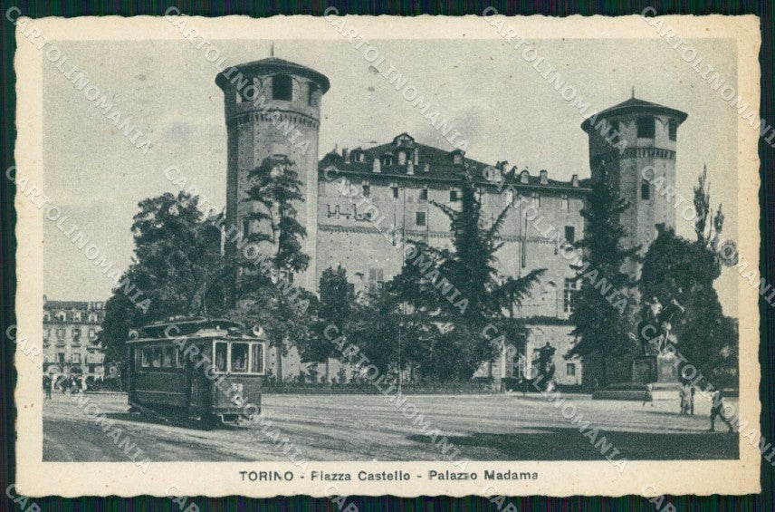 Torino Città Piazza Castello Palazzo Madama Tram PIEGA cartolina MZ5826 – fronte