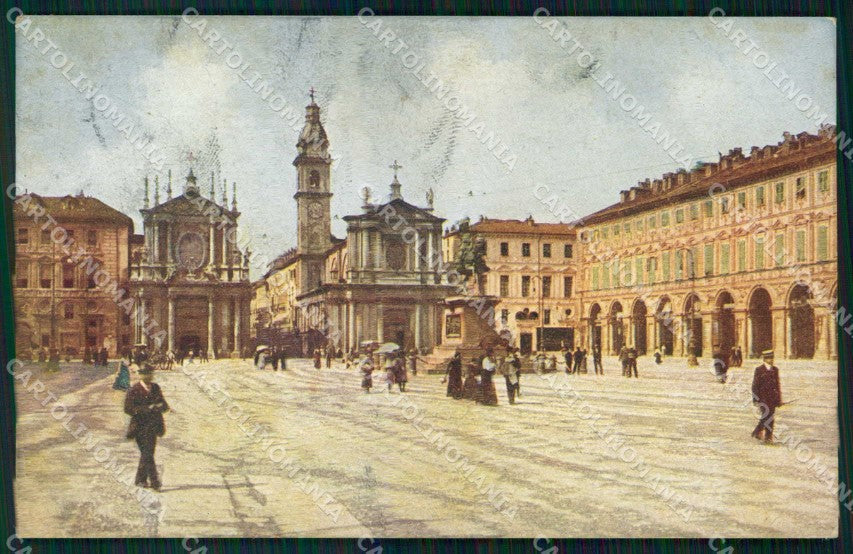 Torino Città Piazza San Carlo Monumento Emanuele Filiberto cartolina MZ5833 – fronte