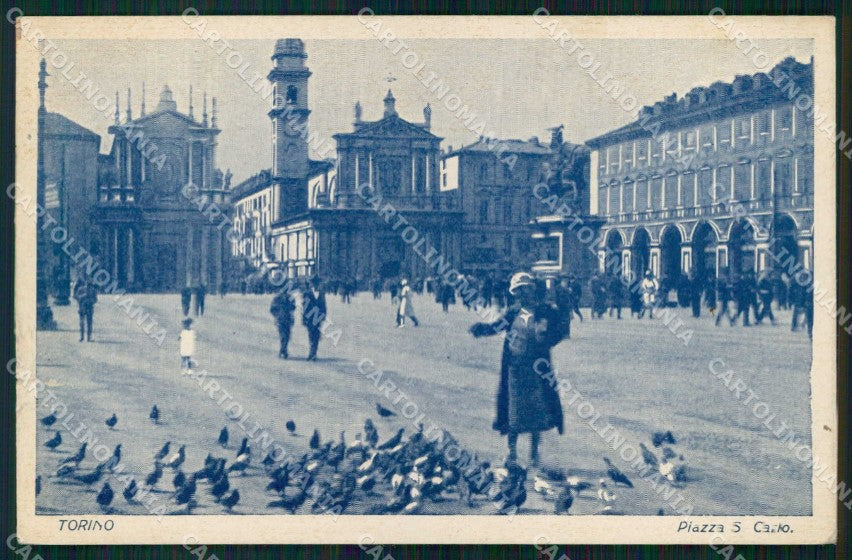 Torino Città Piazza San Carlo Piccioni STRAPPINO cartolina MZ5840 – fronte