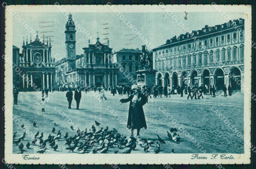 Torino Città Piazza San Carlo Piccioni cartolina MZ5841 – fronte