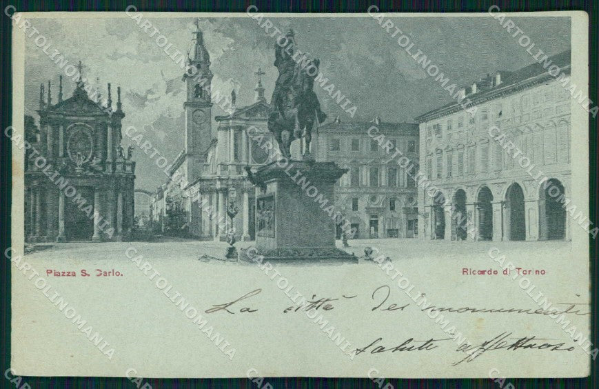 Torino Città Ricordo di Piazza San Carlo cartolina MZ5846 – fronte