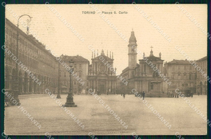 Torino Città Piazza San Carlo Tram cartolina MZ5850 – fronte