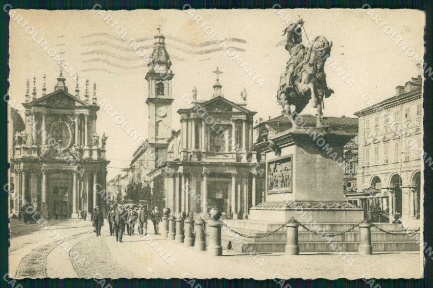 Torino Città Piazza San Carlo Tram Emanuele Filiberto cartolina MZ5856 – fronte