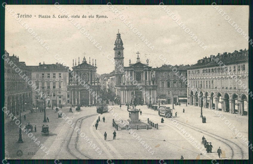 Torino Città Piazza San Carlo Tram Brunner 4552 cartolina MZ5858 – fronte
