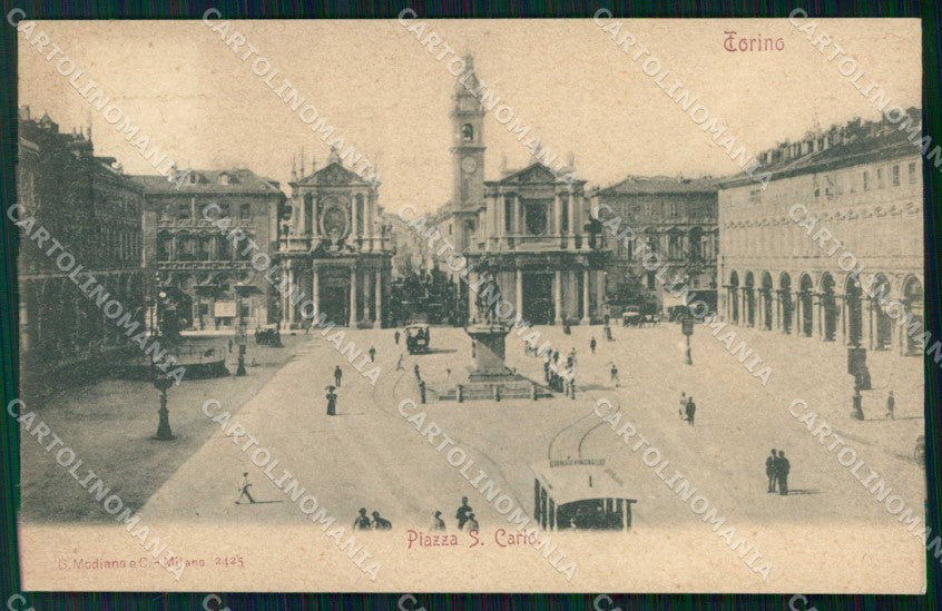 Torino Città Piazza San Carlo Tram Modiano 2425 cartolina MZ5862 – fronte