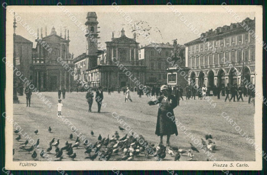 Torino Città Piazza San Carlo Piccioni cartolina MZ5864 – fronte