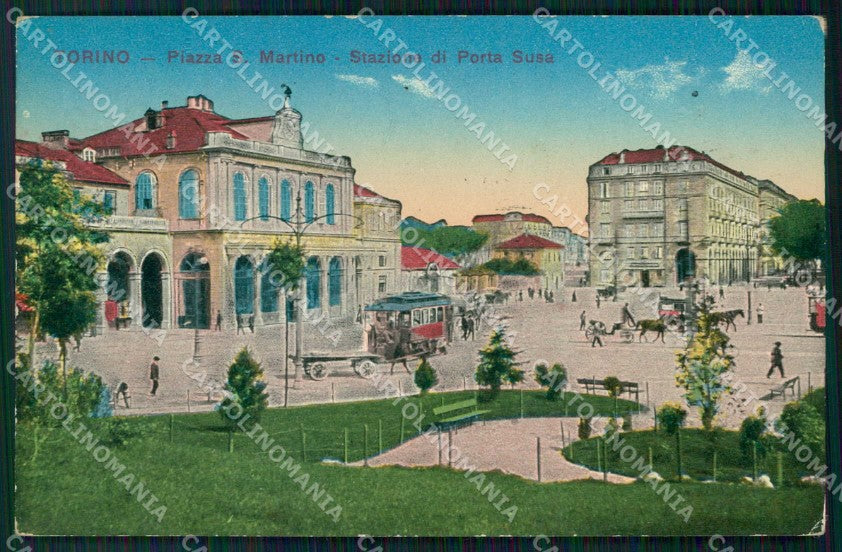 Torino Città Piazza San Martino Stazione Porta Susa Tram cartolina MZ5865 – fronte