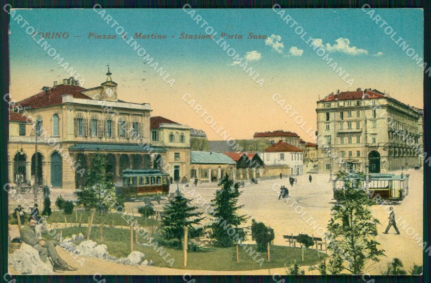 Torino Città Piazza San Martino Stazione Porta Susa Tram cartolina MZ5866 – fronte