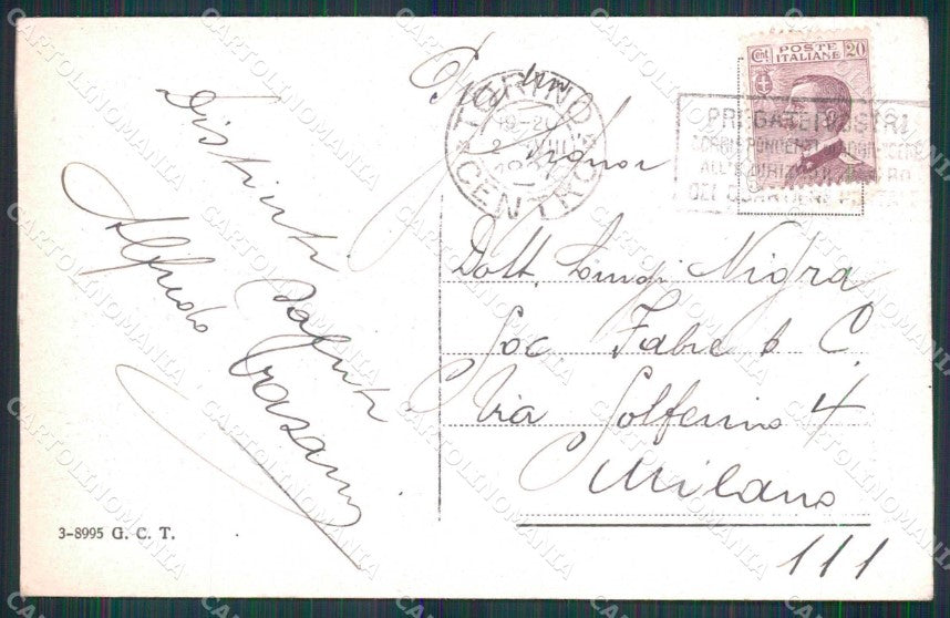 Torino Città Piazza Solferino Monumento Duca Genova cartolina MZ5870 – retro