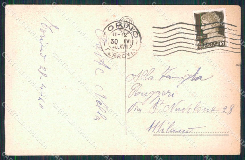 Torino Città Piazza Solferino Monumento Duca Genova cartolina MZ5875 – retro