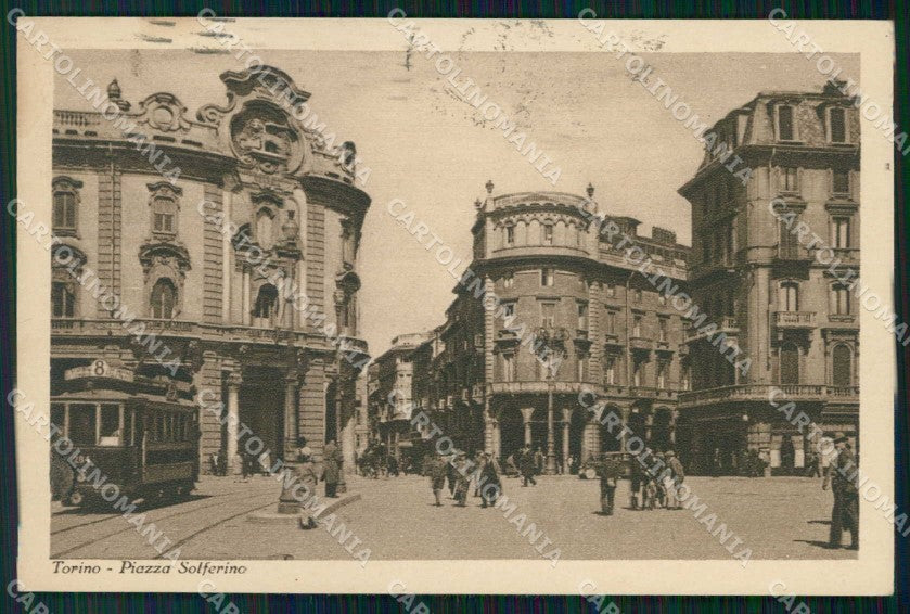 Torino Città Piazza Solferino Tram cartolina MZ5880 – fronte