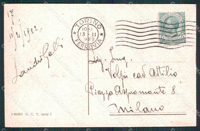 Torino Città Saluto da Piazza Statuto Monumento Frejus cartolina MZ5887 – retro