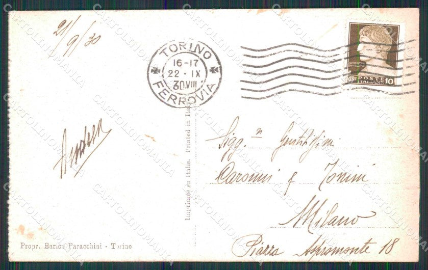 Torino Città Piazza Statuto Tram STRAPPINO cartolina MZ5888 – retro